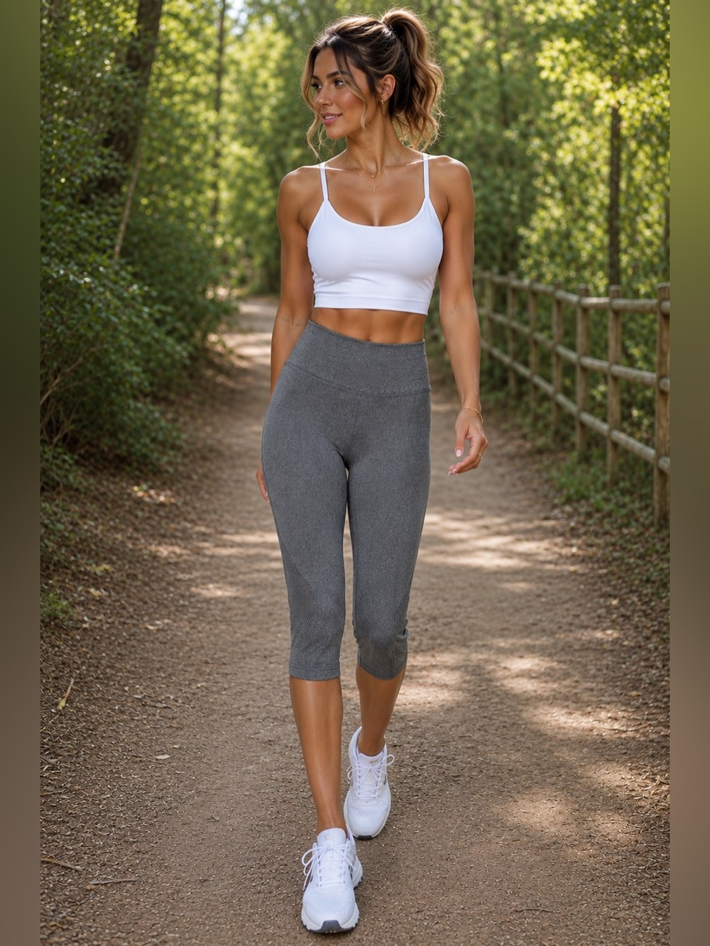 NWT Reebok Training High-Rise Mesh Capri Leggings Gray Size S